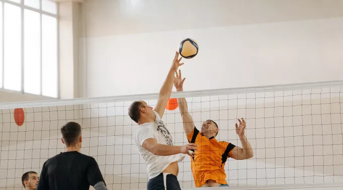 men playing volleyball
